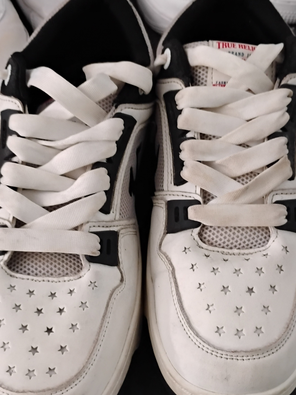 True Religion Kids' White and Black Star-Accent Sneakers